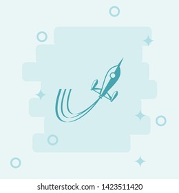 Rocket Icon. Simple icon, blue colored icon illustration.