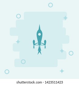 Rocket Icon. Simple icon, blue colored icon illustration.