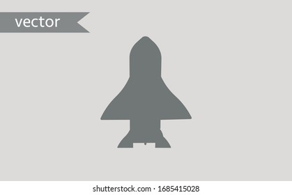 rocket icon. Simple filled rocket vector icon. On white background.