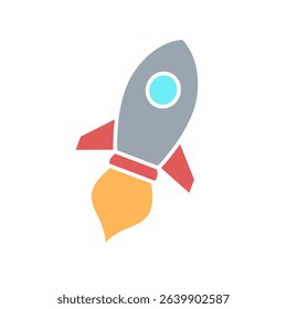 Rocket icon, simple flat force, vector illustration, symbol, design logo template picture, for ui or ux isolated on white for mobile app, editable