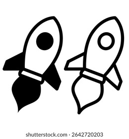 Rocket icon, simple flat force, vector illustration, symbol, design logo template picture, for ui or ux isolated on white for mobile app, editable