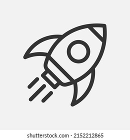 Rocket icon. Simple line icon. Vector illustration. Eps 10.