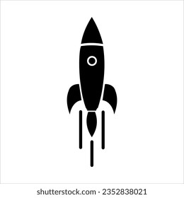 Icono de cohete. Signo de cohete de contorno simple