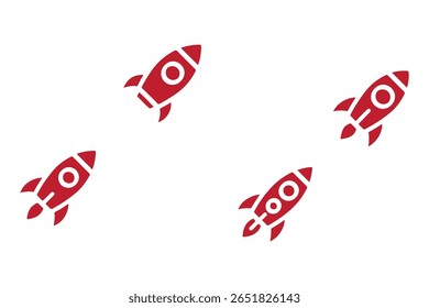 Rocket icon. Simple outline rocket sign. Rocket launched icon.