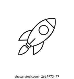 Rocket icon simple outline sign template