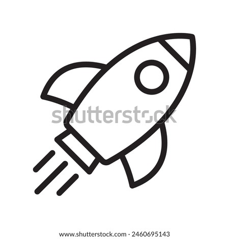 Rocket icon. Simple outline rocket signs set. Rocket launched icon.