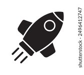 Rocket icon. Simple rocket sign. Rocket launched icon.