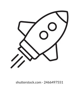 Rocket icon. Simple rocket sign. Rocket launched vector icon.