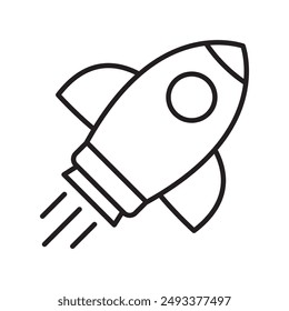 Rocket icon. Simple rocket sign. Rocket launched icon.