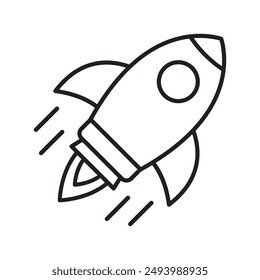Rocket icon. Simple rocket sign. Rocket launched icon.