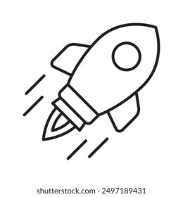 Rocket icon. Simple rocket sign. Rocket launched icon.