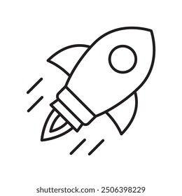 Icono de cohete. Simple señal de cohete. Cohete lanzado icono.
