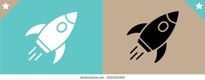 Rocket icon. Simple rocket sign. Rocket launched icon.