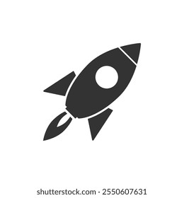 Rocket icon simple silhouette flat style vector illustration on white background.