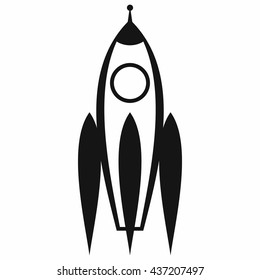 Rocket icon, simple style
