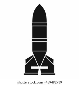 Rocket icon in simple style isolated on white background. Aircraft symbol