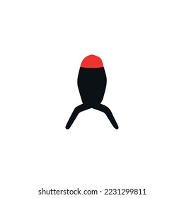 Rocket icon. Simple style space science poster background symbol. brand logo design element. Rocket t-shirt printing. Vector for sticker.