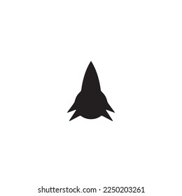 Rocket icon. Simple style space science poster background symbol. brand logo design element. Rocket t-shirt printing. Vector for sticker.