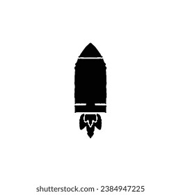 Rocket icon. Simple style space science poster background symbol. brand logo design element. Rocket t-shirt printing. Vector for sticker.