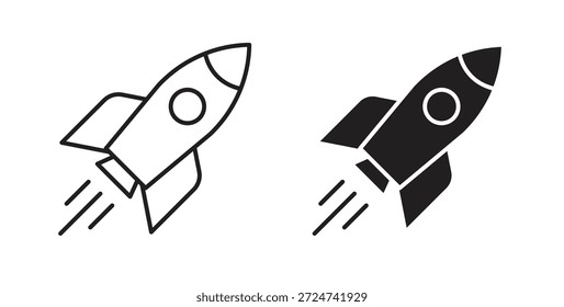 Raketensymbol einfache Vektorgrafiken in Schwarz, geeignet für Projekte
