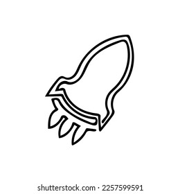 Rocket icon in single line style