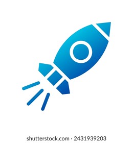 Rocket icon solid gradient blue business illustration vector element and symbol perfect.