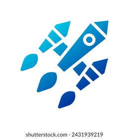 Rocket icon solid gradient blue business illustration vector element and symbol perfect.