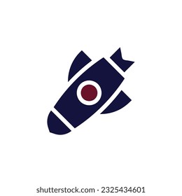Rocket icon solid maroon navy colour military vector army element and symbol perfect.