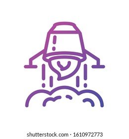 Rocket icon of Space futuristic cosmos outside universe galaxy astronomy adventure and exploration theme Vector illustration