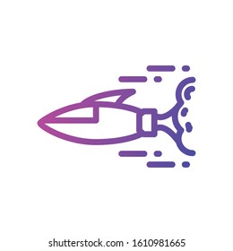 Rocket icon of Space futuristic cosmos outside universe galaxy astronomy adventure and exploration theme Vector illustration