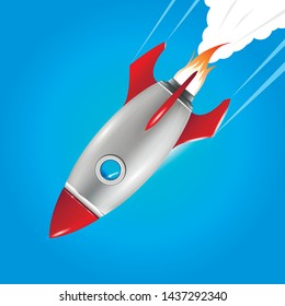 Rocket, icon. Space rocket launch. Rocket background, product cover, Startup creative idea. Isometric vector illustration EPS 10.