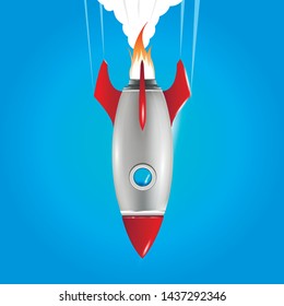 Rocket, icon. Space rocket launch. Rocket background, product cover, Startup creative idea. Isometric vector illustration EPS 10.