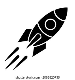 Rocket icon, space ship vector sign on white background