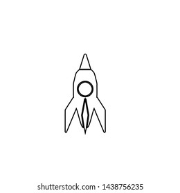 Rocket icon. Space travel sign