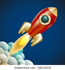 Rocket icon  space vector spaceship technology illustration ship fire symbol flame cartoon art