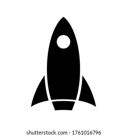 Rocket icon. Spaceship or any vessel designed for spaceflight. Vector Illustration