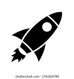 Rocket icon. Spaceship or any vessel designed for spaceflight. Vector Illustration