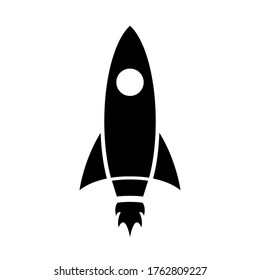 Rocket icon. Spaceship or any vessel designed for spaceflight. Vector Illustration