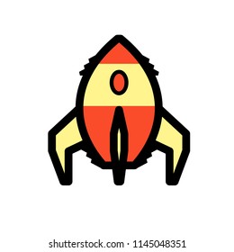 Rocket Icon, Spaceship Illustration. Vector, Illustration