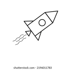 Rocket icon. Spaceship rocket. Spaceship launch. Vector illustration. Stock image.