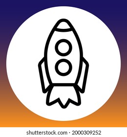 Rocket icon, spaceship logo, shuttle vector illustration