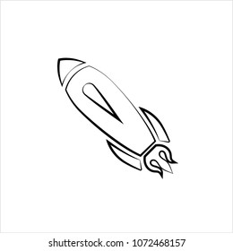 Rocket Icon, Start Up Design Vector Art Illustration
