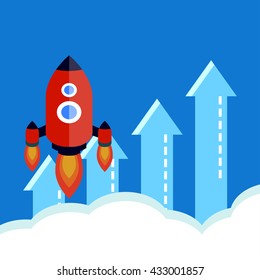 rocket icon. Startup and growth concept