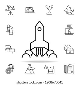 rocket icon. Startup icons universal set for web and mobile