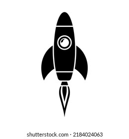 Icono de cohete. Icono de inicio. Icono de nave espacial aislado en fondo blanco.