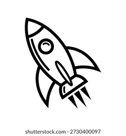 Icono de cohete, diseño de contorno de Vector de inicio