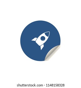 rocket icon in sticker style. One of space collection icon can be used for UI/UX