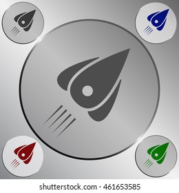 Rocket icon stock vector flat illustration design
