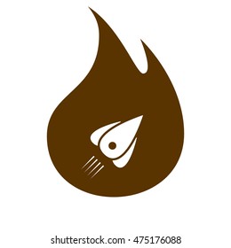 Rocket icon stock vector flat illustration design