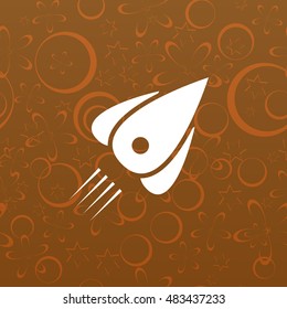 Rocket icon stock vector flat illustration design